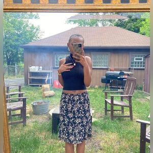 Vintage Feminine Floral Skirt with slip